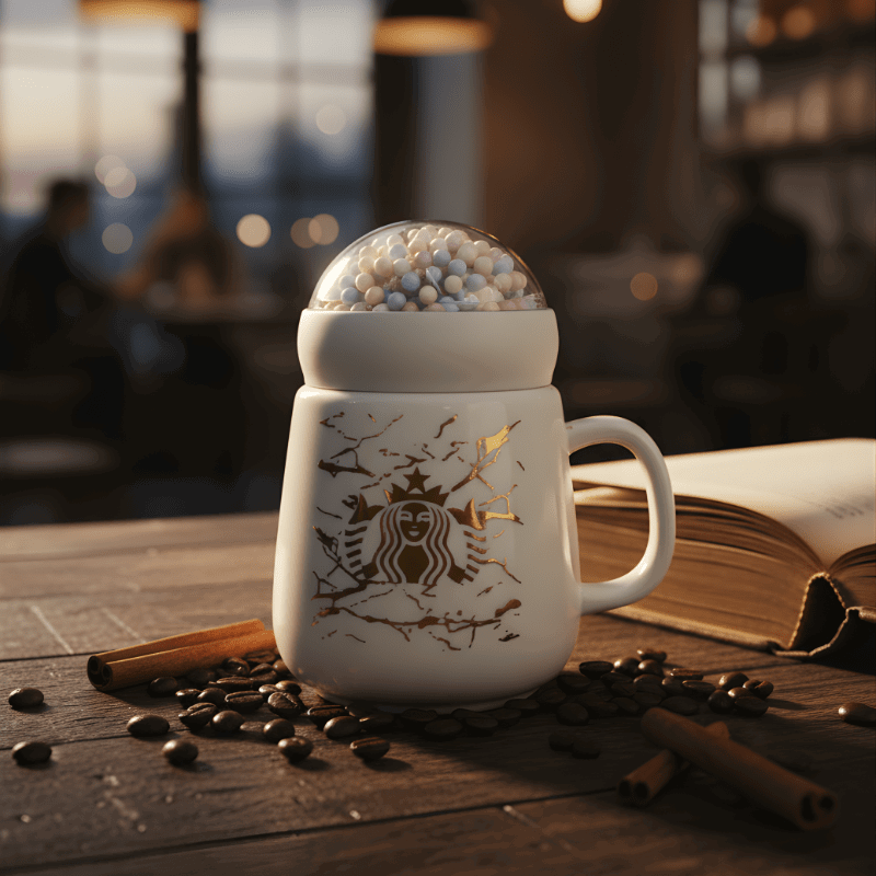 Cloud Sip Coffee Mug – Creative Ceramic with Floating Balls Lid