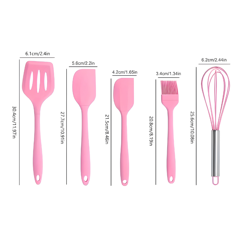 5-Piece Silicone Baking & Cooking Utensil Set