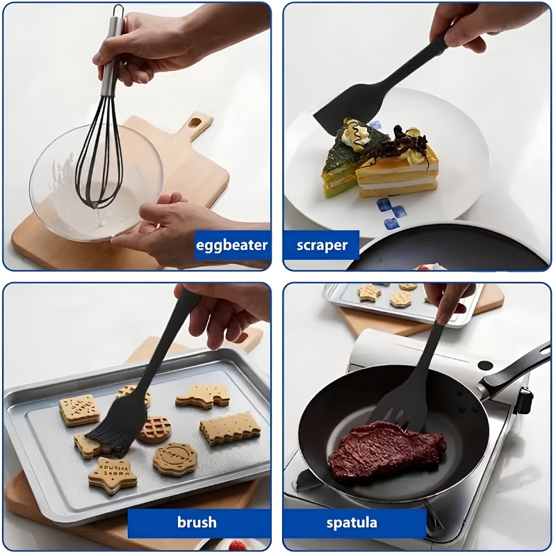 5-Piece Silicone Baking & Cooking Utensil Set