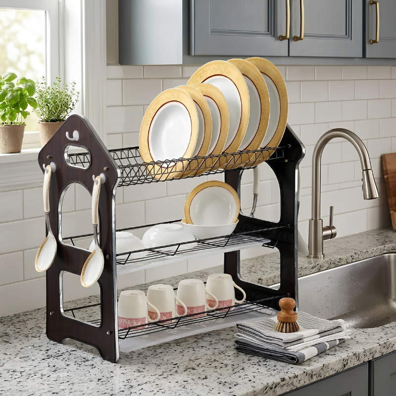 3-Tier Multipurpose Dish Storage Rack