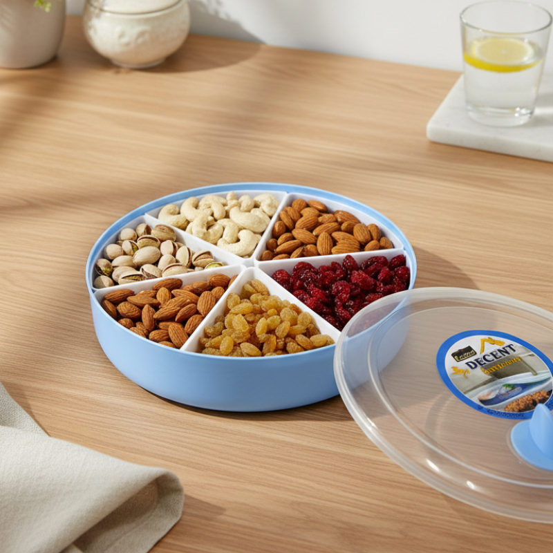 Multi-Purpose Dry Fruit Tray with Transparent Cover