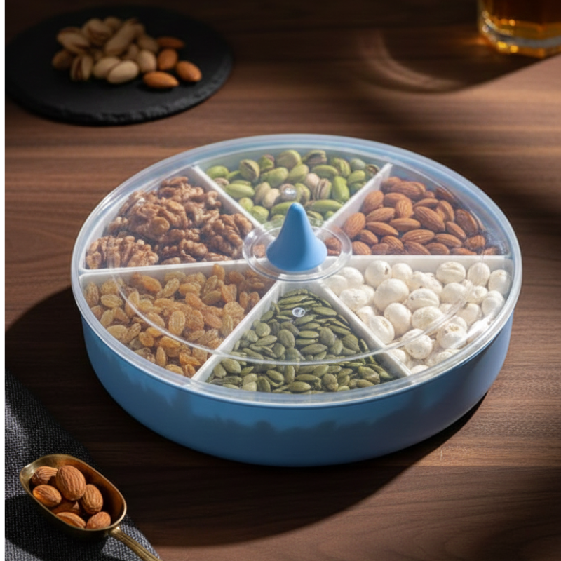 Multi-Purpose Dry Fruit Tray with Transparent Cover