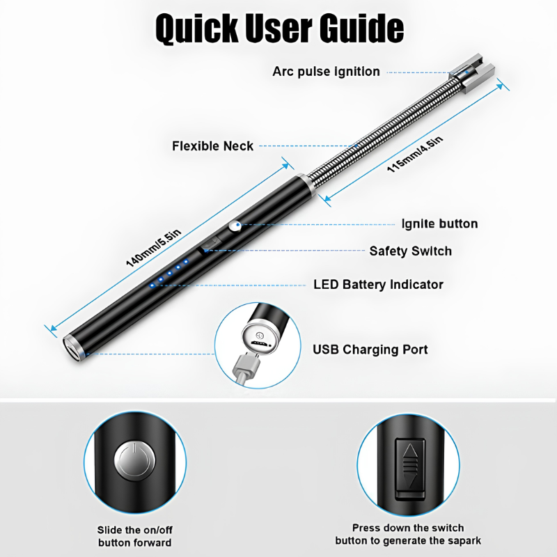 Electric Rechargeable Lighter – Flexible Neck USB Lighter for Kitchen & Home