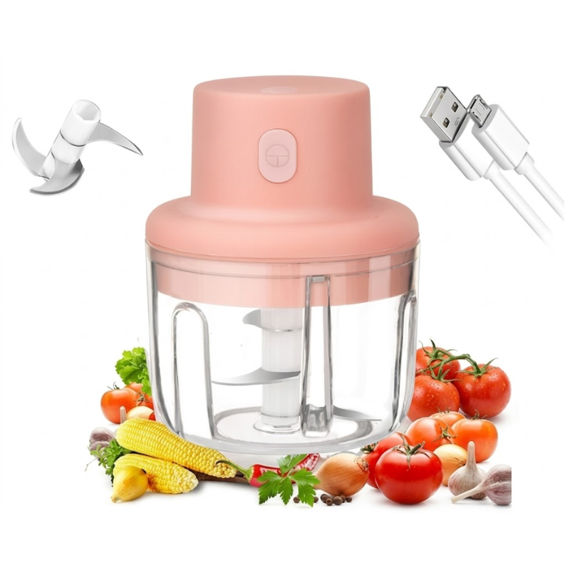 Electric Mini Food Chopper – 250ml Rechargeable Glass Bowl - Chefnest