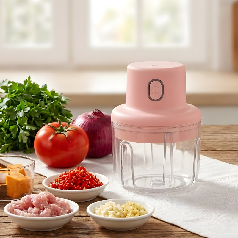 Electric Mini Food Chopper – 250ml Rechargeable Glass Bowl - Chefnest