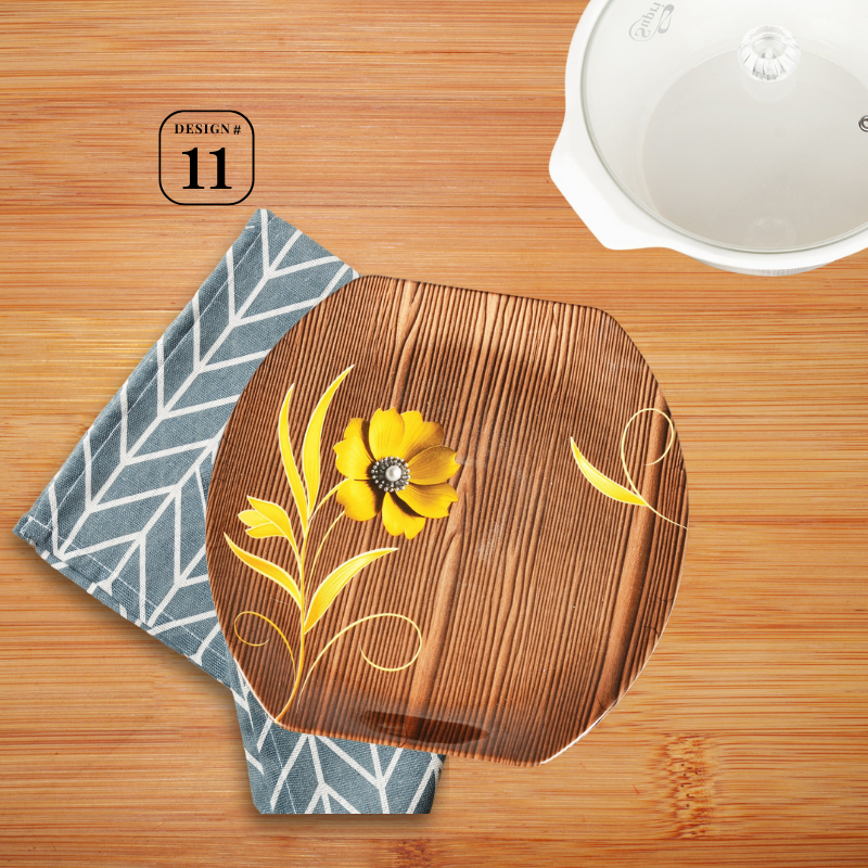 Havel 72-Piece Melamine Dinner Set – 8 Person Serving – Double Glaze Shine with Glass Lids – 12 Elegant Designs