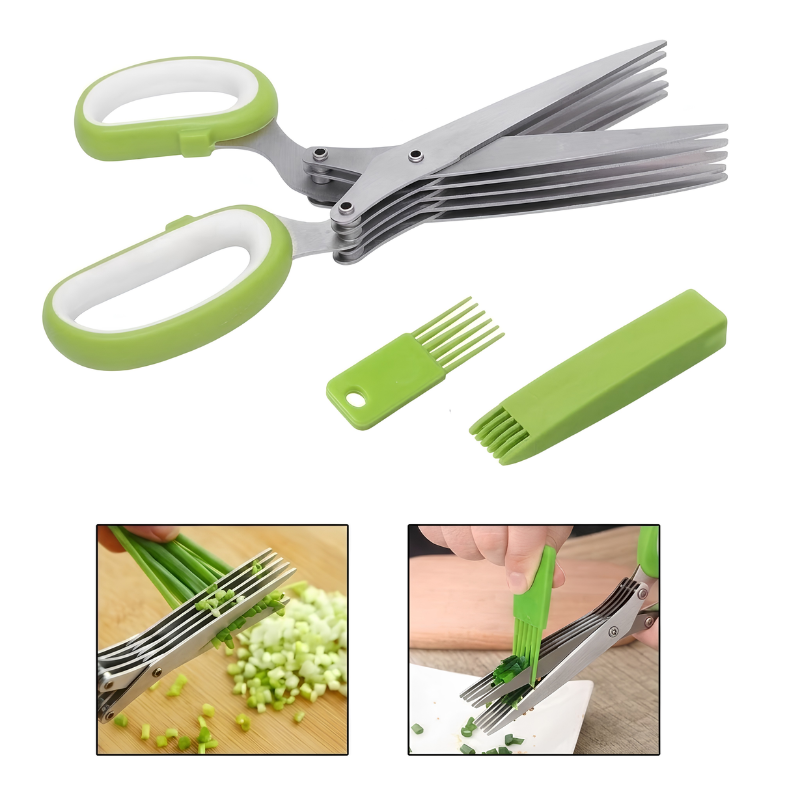 Multi-Blade Herb Scissors – Time-Saving Vegetable Cutting Shears