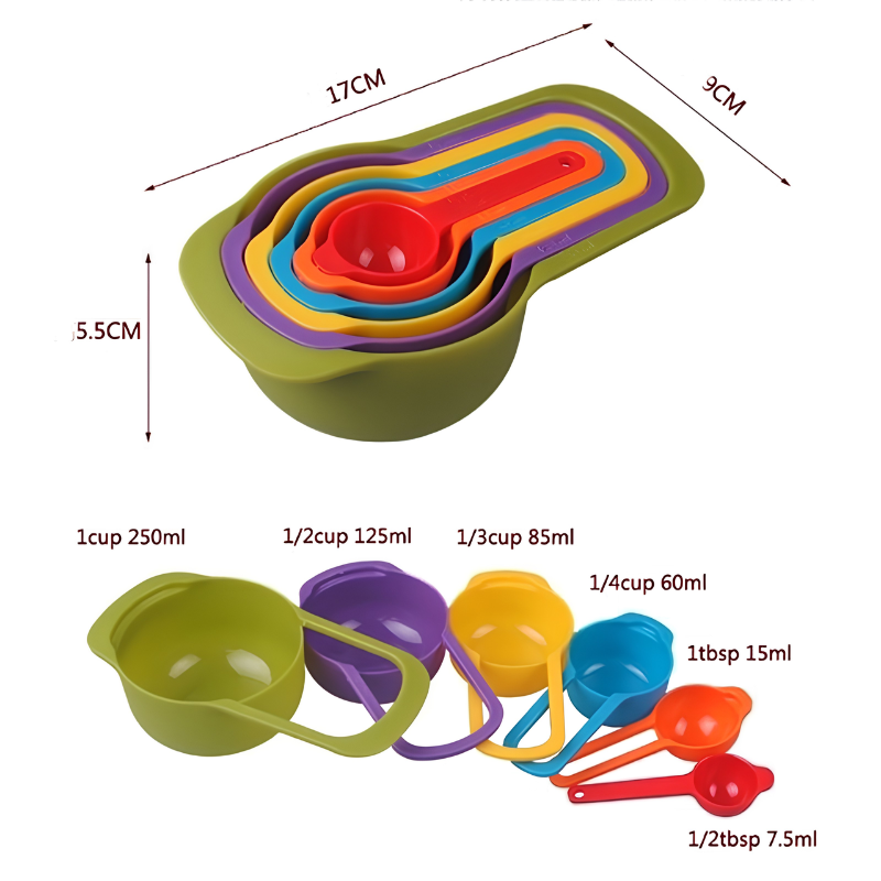 6-Piece Kitchen Measuring Cups &amp; Spoons Set