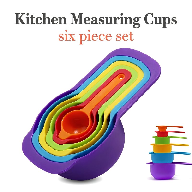 6-Piece Kitchen Measuring Cups &amp; Spoons Set
