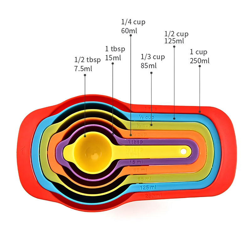 6-Piece Kitchen Measuring Cups &amp; Spoons Set
