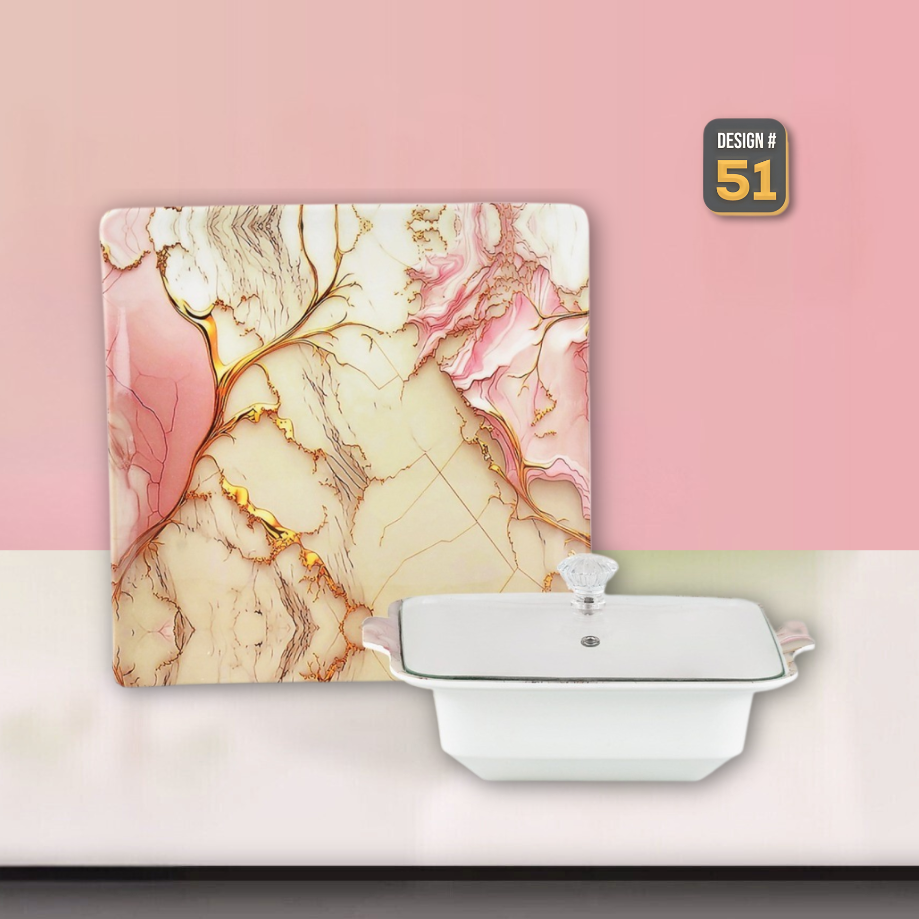 Lovein 72-Piece Melamine Dinner Set – Single Glaze Shine with Glass Lids, 8-Person Serving, 10 Elegant Designs