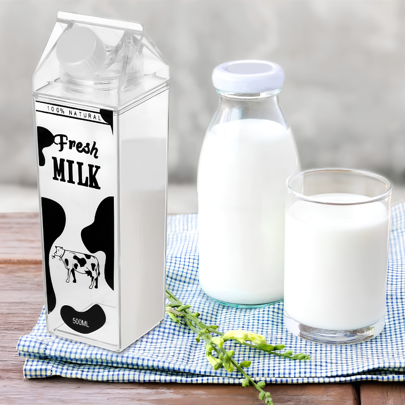 Transparent Milk Carton Drink &amp; Liquid Storage Bottle