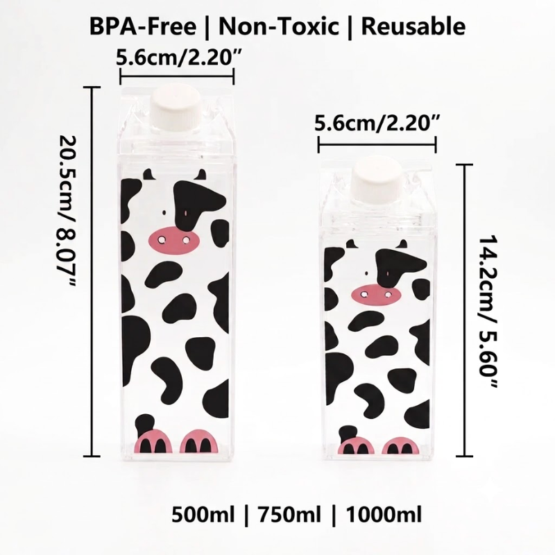 Transparent Milk Carton Drink &amp; Liquid Storage Bottle