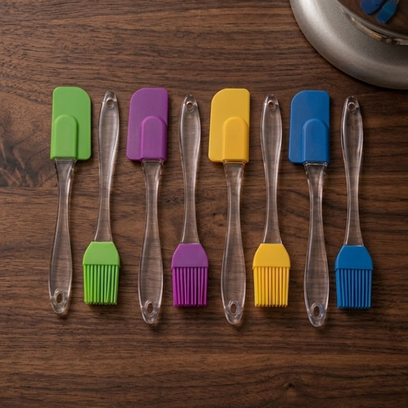 2-Piece Mini Silicone Spatula & Brush Set
