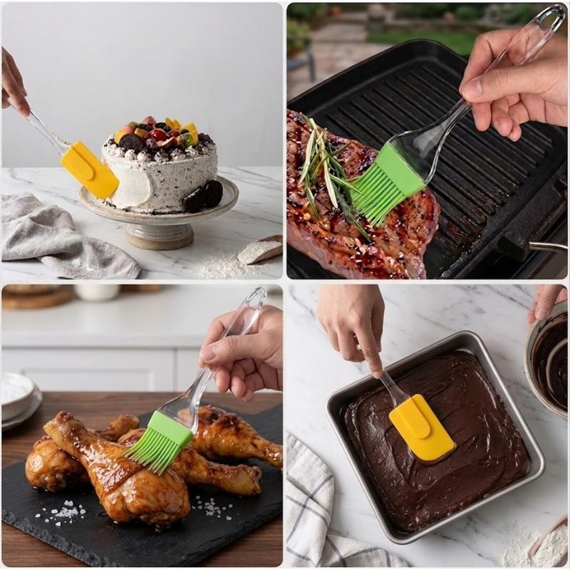 2-Piece Mini Silicone Spatula & Brush Set
