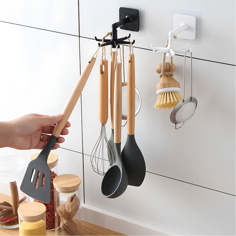 Multifunctional Rotating Kitchen Utensil Hook