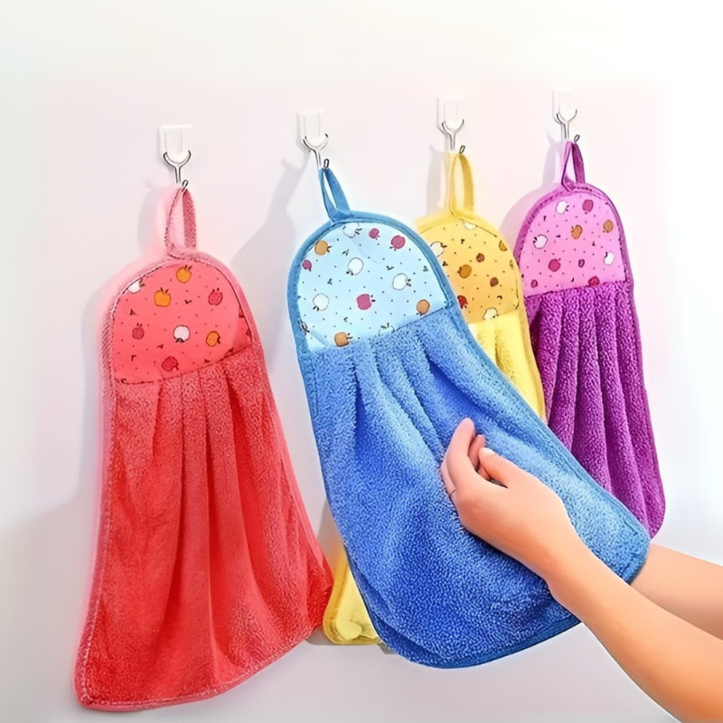 Multi-Purpose Hanging Cloth – Pack of 3 – Multi-Color Cleaning Towels with Wall Hanging Loop
