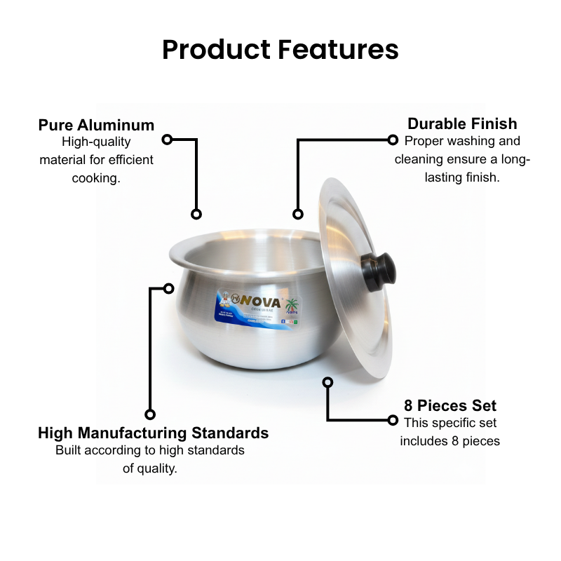8-Piece Artec Aluminum Supri Cookware Set