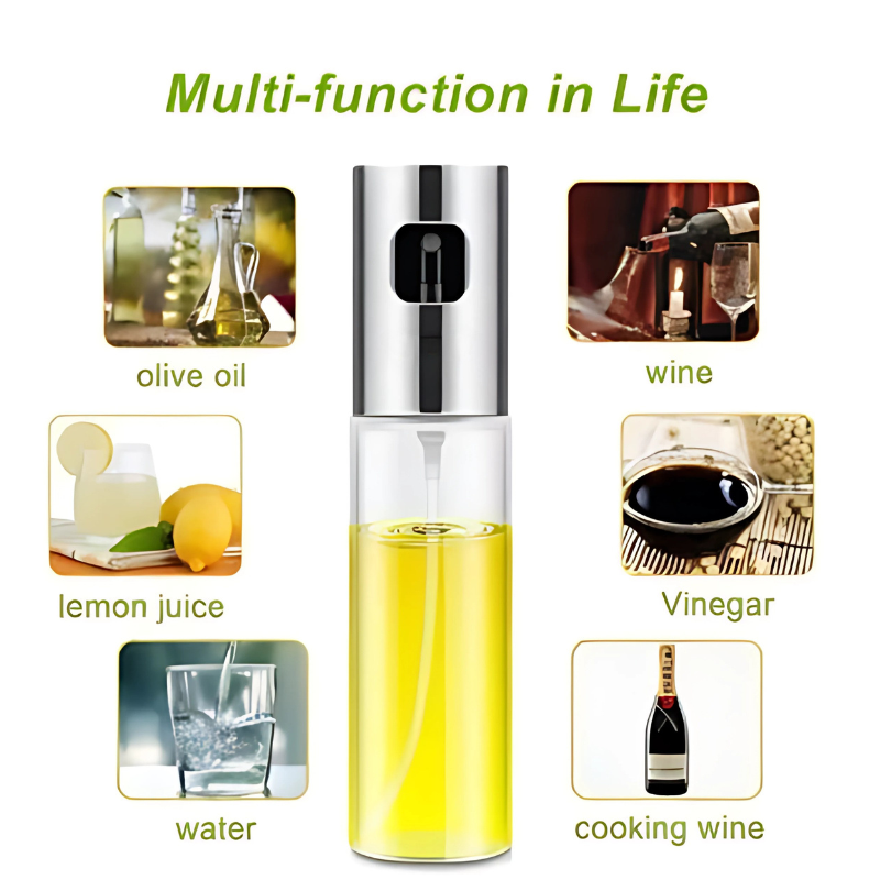 100ml Oil Spray Bottle – Golden &amp; Silver – Fine Mist Sprayer for Cooking, Grilling &amp; Baking