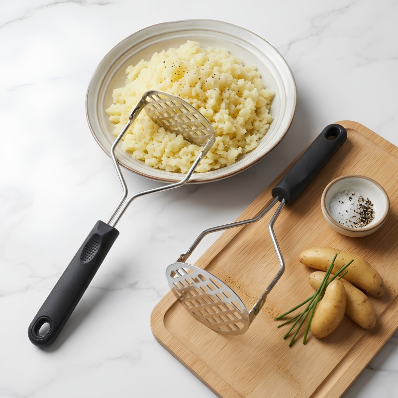 Stainless Steel Potato Masher – Easy-Press Vegetable Mashing Tool