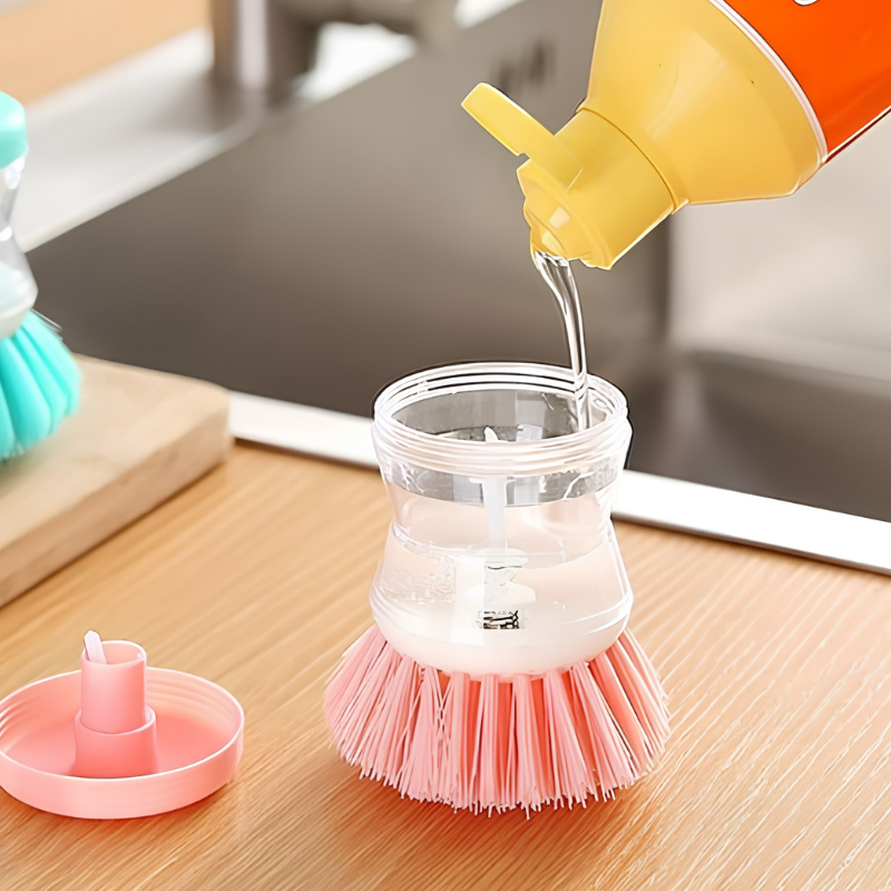 Multipurpose Pot Washing Brush With Liquid Dispenser