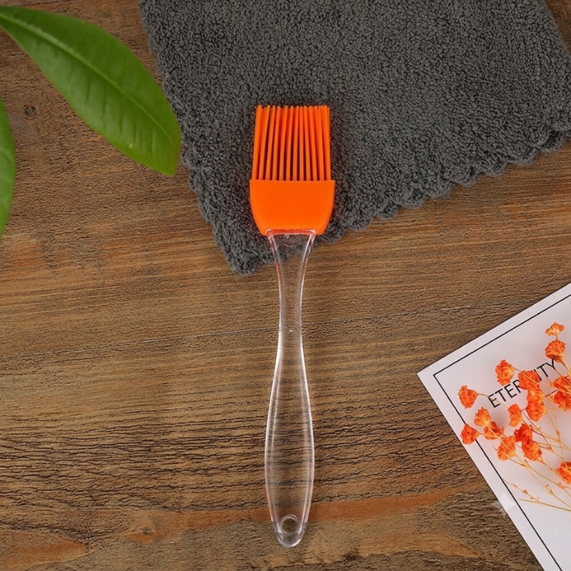 Silicone Oil & Barbecue Brush with Clear Acrylic Handle