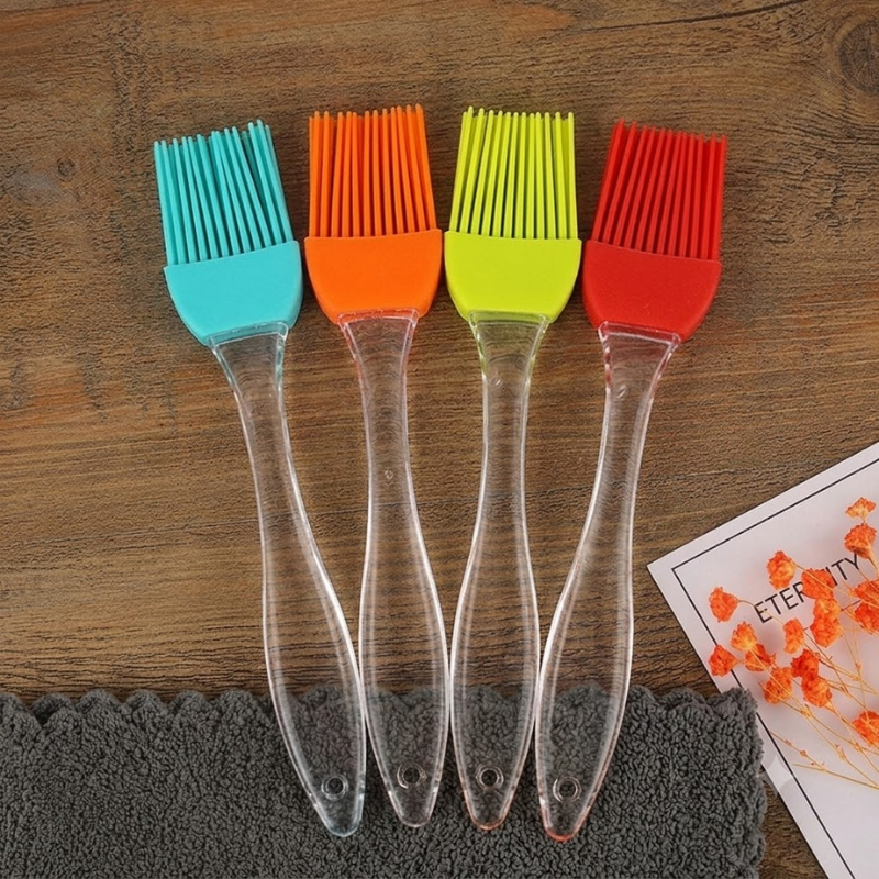 Silicone Oil & Barbecue Brush with Clear Acrylic Handle