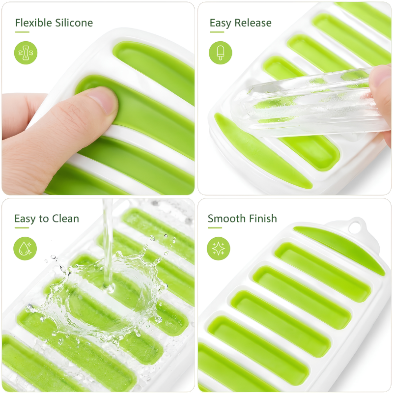 Silicone Ice Stick Tray - 10 Pieces