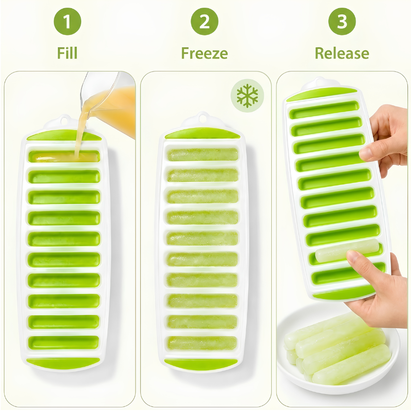 Silicone Ice Stick Tray - 10 Pieces