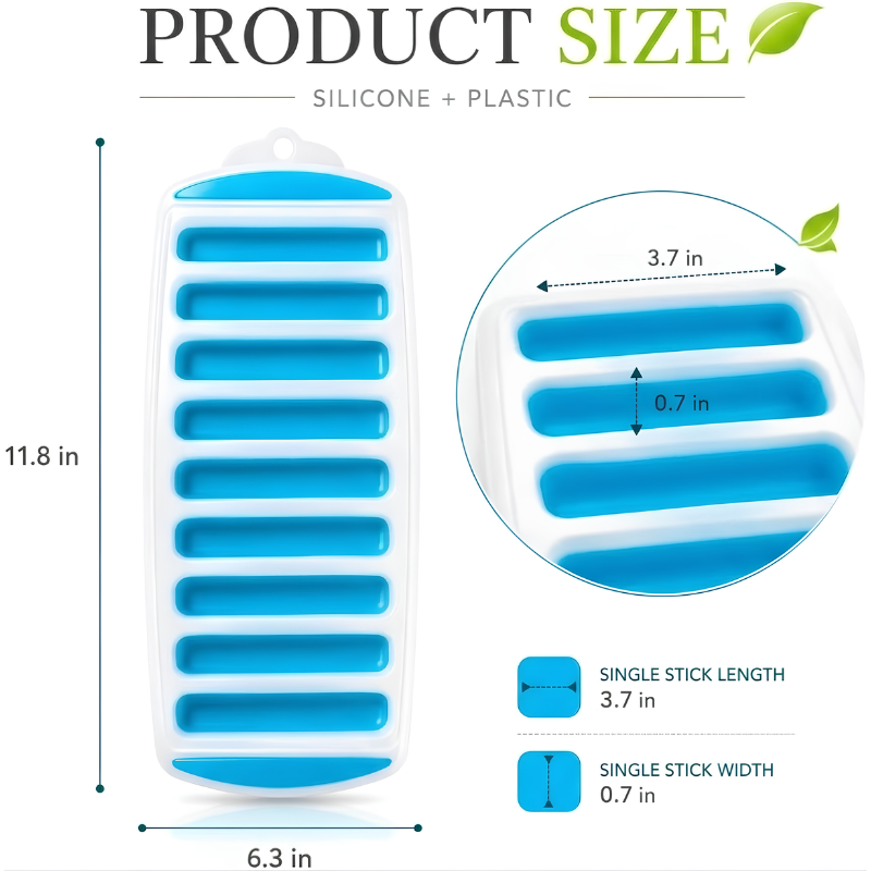 Silicone Ice Stick Tray - 10 Pieces