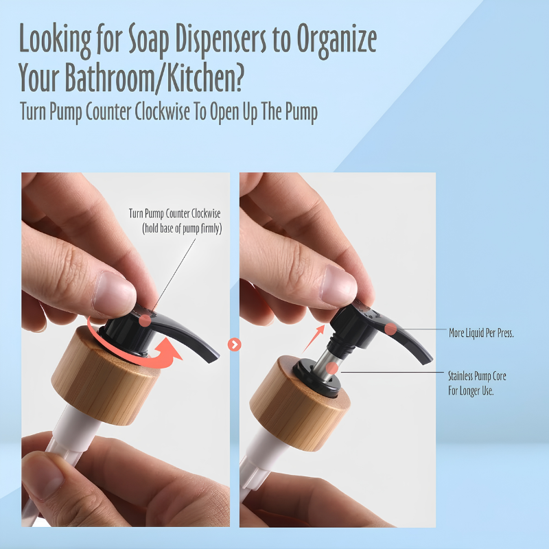 Soap Dispenser Glass Pump for Hands & Dishes