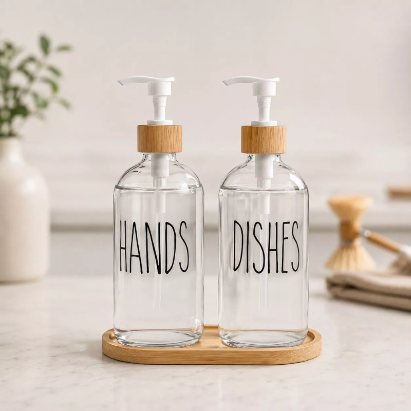 Soap Dispenser Glass Pump for Hands & Dishes