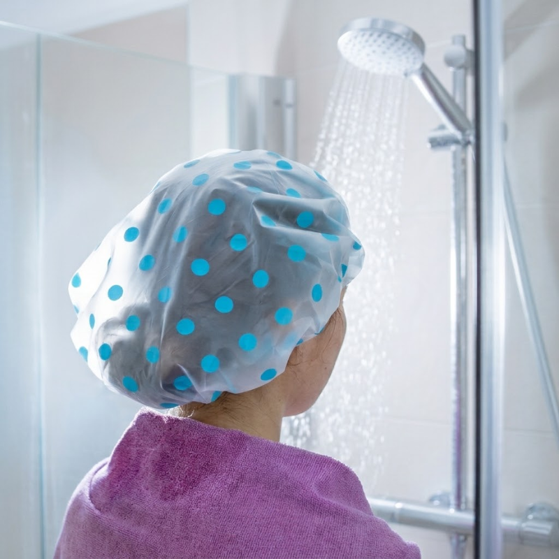 Transparent Printed Shower Cap