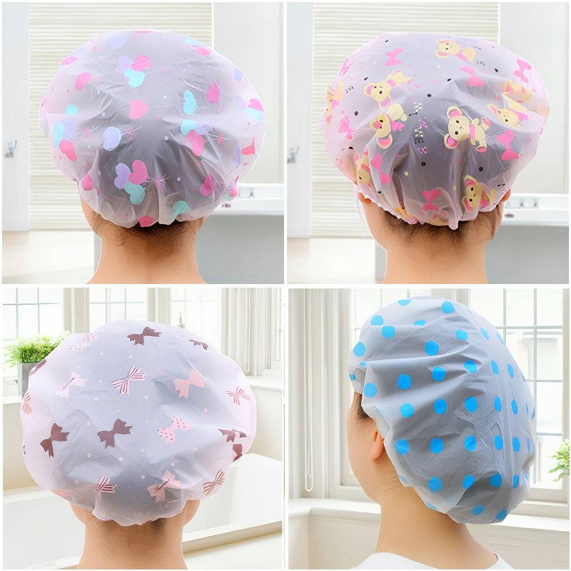 Transparent Printed Shower Cap