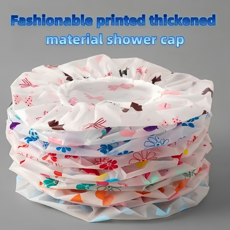 Transparent Printed Shower Cap