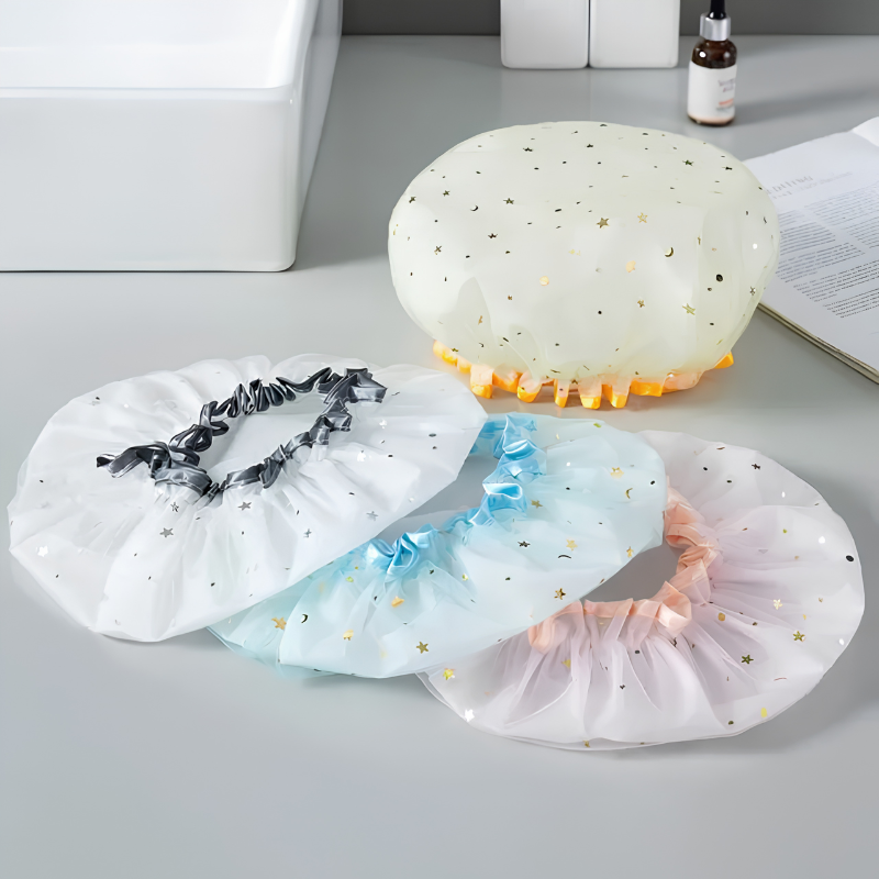 Transparent Printed Shower Cap