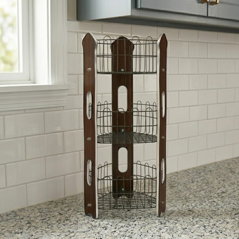 3-Tier Fruit &amp; Vegetable Stand – Compact Kitchen Rack