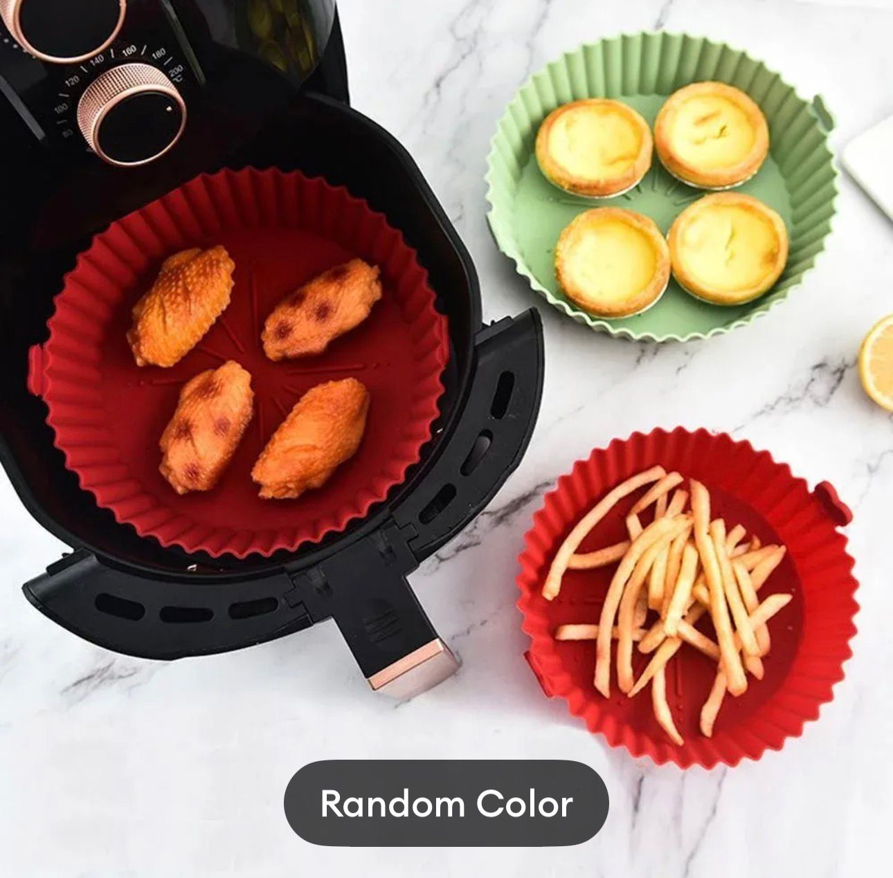 Air Fryer Silicone Griddle Reusable Pot Easy Clean Round/Rectangular Liner Ninja Griddle Pizza Plate Grill Mat Air Fryer Accessories