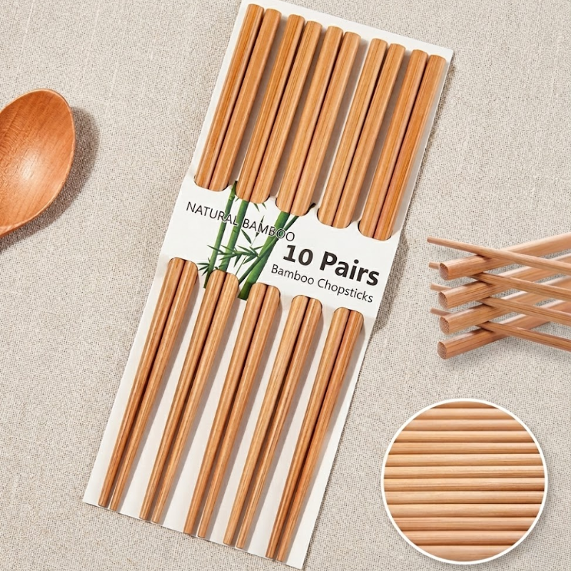 Wooden Chopsticks Set – 5 Pairs Reusable