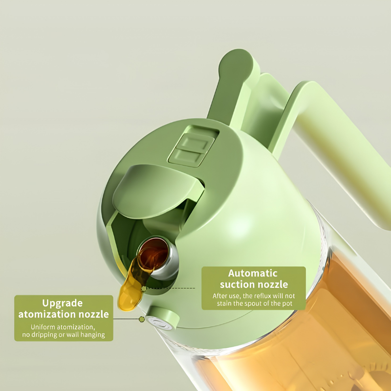 2-in-1 Oil Spray & Pour Bottle – 470ml Glass Design