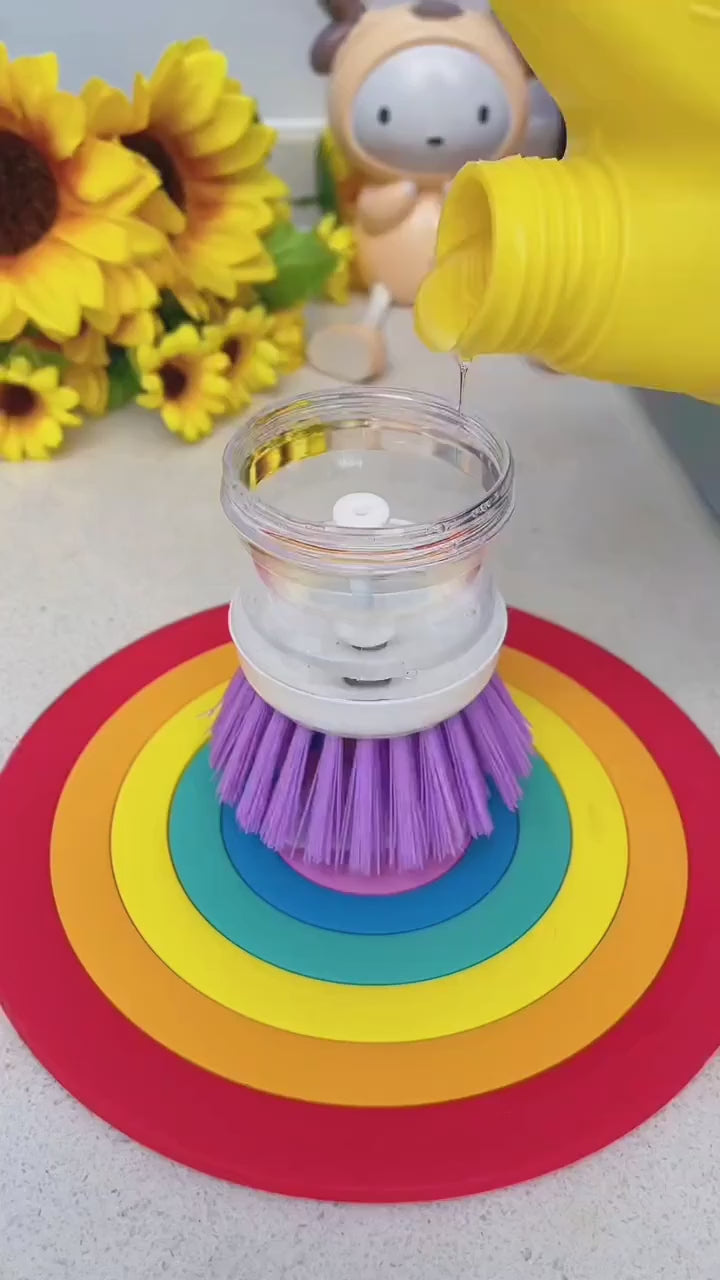 Multipurpose Pot Washing Brush With Liquid Dispenser