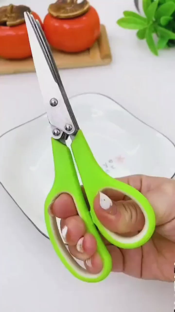 Multi-Blade Herb Scissors – Time-Saving Vegetable Cutting Shears